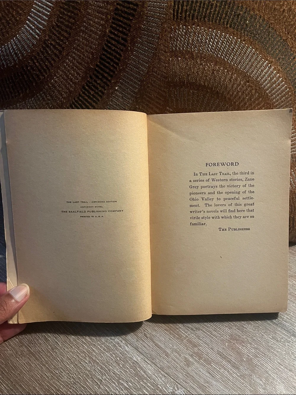 The Last Trail Vintage by Zane Grey 1940